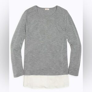 J. Crew Factory Long Sleeve Top with Silky Hem Small